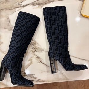 Fendi FF Chenille Monogram Boots